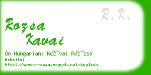 rozsa kavai business card